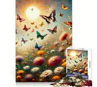 Butterflies And Wildflowers on A Spring Day 1000 Piece Jigsaw Puzzles for Teenagers Critical Think Time Well Spent Firm Fit Unique Xmas Gift (50x75cm)