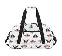 Butterflies Animal Decor Gym Bag Sports Duffle Bag Weekend Sleepover Duffel Bags Small Travel Tote for Overnight Workout Gymnastics Dance Ballet, Butterflies Fun Texture, 18.9 x 8.7 x 10.6 in, Duffel
