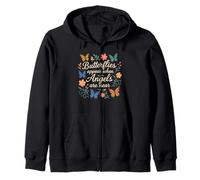 Butterflies Appear When Angels Are Near Floral Flowers Zip Hoodie