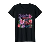 Butterflies Appear When Angels are Near Memorial Butterfly Value Graphic T-Shirt, Women, Black, S