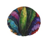 Butterflies are dancing Reusable shower cap - double-layer waterproof, elastic, environmentally friendly daily use shower cap