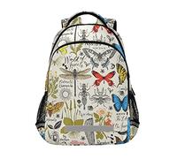 Butterflies Beetles Insects Backpack Elementary School Bookbag for Boys Girls Kids Travel Rucksack Laptop Bag