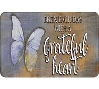 Butterflies Begin Each Day With A Grateful Heart Bathmat Heavy Duty Barrier Mat Dirt Trapper Bathroom Rug For Shoes Scraper Kitchen Living Room 40X60Cm