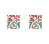 Butterflies Bright Caspari Cocktail or Tea Napkins Paper 25 cm Square 20 in Pack (Pack of 2)
