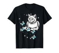Butterflies Butterfly Spring Summer Cat Cat T-Shirt
