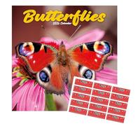 Butterflies Calendar 2026 | 16 months | with FREE Organisational Stickers