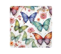Butterflies Camera Wrap Cloth, Squares Magic Self-Adhesive Cloth for Lens Camera Anti-Scratch Lens Protector Makeup Wrap Cloth Bag 17.7" x 17.7"