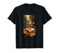 Butterflies Coffee Autumn Magic Nature Reading Peaceful T-Shirt