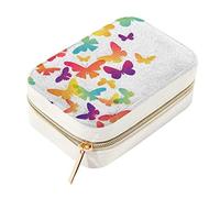 Butterflies Color Gradient Travel Jewelry Box Small Organizer Storage Holder Boxes for Women Girls