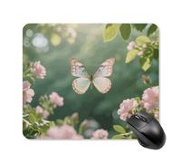 Butterflies Dancing Mouse Pad Square Laptop Mouse Mat Cute Computer Mousepad Keyboard Pad Non-Slip Desk Pads for Gaming Office Work Home 25 * 30cm