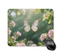 Butterflies Dancing Mouse Pad Square Laptop Mouse Mat Cute Computer Mousepad Keyboard Pad Non-Slip Desk Pads for Gaming Office Work Home 20 * 25cm