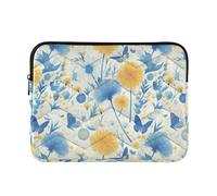 Butterflies Dandelions Pattern Butterflies Gold 13-14 Inch Laptop Bag Briefcase Classical Notebook Computer Pockets for Business Journey Work