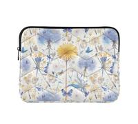 Butterflies Dandelions Pattern Butterflies Gold Sleeves for Laptops Cool Notebook Computer Pockets 13 Inch 14 Inch Business Journey Work