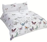 Rapport Home Single Duvet Cover Set - Vibrant Multi-Colour Butterfly Design Bedding with 1 Pillowcase (135x200cm) - Easy Care Polycotton for Girls & Adults