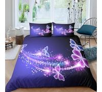 Butterflies Emperor Size Duvet Cover Sets Fantasy Magic Bedding Set 3D Print Soft Microfiber Quilt Covers 290x235 cm with Zipper Closure and 2 Pillowcases 50x75 cm for Adults K.6642