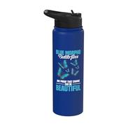 Butterflies Entomologist Insect Lover Beautiful Blue Morpho Stainless Steel Insulated Water Bottle