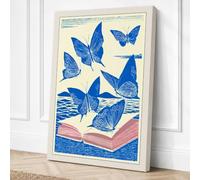 Butterflies from the Pages Canvas Wall Art Print 18x12 Inch (46 x 30 cm)