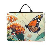 Butterflies Gather Nectar From Flowers Notebook Carrying Case With Handle Laptop 14 Inch Computer Sleeve For Women Men Padded Cover Laptop Bag
