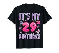 Butterflies Hearts Happy 29 Years Old It's My 29th Birthday T-Shirt