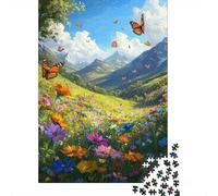 Butterflies in Bloom 1000-Piece Puzzle for Adults, 38x26cm/1000pcs; Low-dust White Pieces for Sorting; An At-home Challenge for Leisure Time