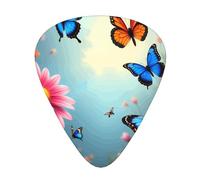 Butterflies In Bloom Guitar Picks Gift Set - 12 Smooth Durable Plectrums For Acoustic, Electric & Bass Guitar, Perfect Present For Guitar Lovers & Musicians