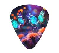 Butterflies in Dreams printed guitar picks, 12-piece set with thin, medium, and thick styles, comes with a storage case