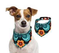 Butterflies in Flowers Dog Bandana for Small Medium Large Dogs, Cat Dogs Kerchief Triangle Bibs Scarf for Girl Or Boy