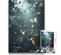 Butterflies in Forest Jigsaws 1000 Pieces for Teenagers Strategic Thinking Learning Game Ideal Meaningful Gift for Any Event Size 50x75cm