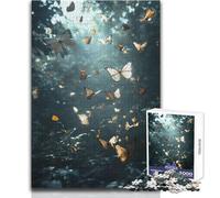 Butterflies in Forest Jigsaws 1000 Pieces for Teenagers Strategic Thinking Learning Game Ideal Meaningful Gift for Any Event Size 38x26cm