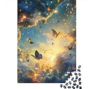 Butterflies in Sky 1000 Piece Premium Cardboard Stellar Cosmic Galaxy Puzzle, Adult Educational Challenge, Stress Relief, Birthday Gift & Wall Decor for Family 52x38cm/1000pcs