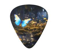 Butterflies in the Forest printed guitar picks, 12-piece set with thin, medium, and thick styles, comes with a storage case