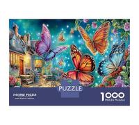 Butterflies Jigsaw Puzzle Butterflies 1000 Pieces 100% Recycled Board for Couples Logic Skill Party Game 52x38cm/1000pcs