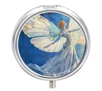 Butterflies Lady Round Pill Box Organiser 3 Compartment Medicine Case