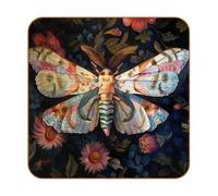 Butterflies Moth Microfiber Leather Coaster