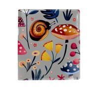 Butterflies Mushroom Big Replaceable Book Cover, Reusable PU Leather Book Protector, Suitable for 9.8" x 11" Notebooks