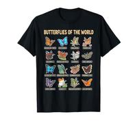 Butterflies of the World Nature Educational Guide T-Shirt
