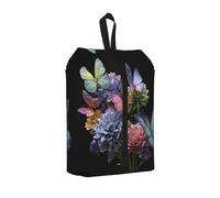 Butterflies On Flowers Printed Travel Shoe Storage Bag Waterproof Jacquard Fabric is Lightweight, with Strong Handle and Central Zipper.