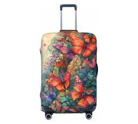 Butterflies On Rocky Cliff Travel Luggage Covers - Elasticity Suitcase Covers Protector for Luggage 18-32 Inch