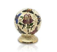 Butterflies On Rose Globe Style Cremation Urn for Ashes, Keepsake Size Funeral Memorial Urns, (White)