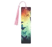 Butterflies Print Printed Metal Bookmarks S - Pink Lightweight Aluminium Book Marker for Books, Journals & Gifts, Ideal Book Lovers, Holiday Decor & Crafts