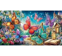 butterflies Puzzle for Adults 1000Pc Recycled Paper Beautiful Decoration Puzzle Challenging for Decompression and Wall Decor Great Gift Idea 38x52/1000pcs