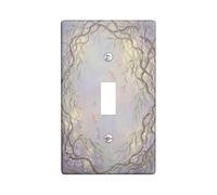 Butterflies Single Light Switch Cover Plate, Nature Fanciful Vines Flowers Spring Pastel Plastic Standard Size Toggle Light Switch Cover for Bedroom Bathroom Kitchen Entrance Decor (Single)