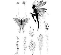 Butterflies Stamps - Silicone Clears Stamps | Fairies Clears Stamps | Scrapbook Stamps | Sticking Embossing Clear Stamps | Reusable Scrapbooking Tool Transparent Stamps for Card Making Decoration