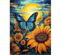 Butterflies Sunflowers Jigsaw Puzzles for Adults 300 Pieces Educational Toys Challenging Game 300 Piece Puzzles for Adults for The Whole for Women Gifts for Men