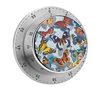 Butterflies Timer Stainless Digital Visual Timer Exquisite Mechanical Countdown Time Management Tools with Silent Operation Timer for Kitchen Office Classroom