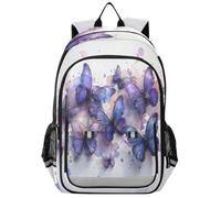 Butterflies Whose Wings are Decorated with Golden Stars Fly on A Pure White Background Backpack for Boys Girls Laptop Backpack Travel Rucksack