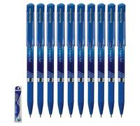 ButterFlow Ballpoint Pens, BLUE, Fine Point (0.7mm), Pack of 10, Smooth Writing, Comfort Grip, Perfect for School Office Home Use, iZOFAX Black Ball Pen