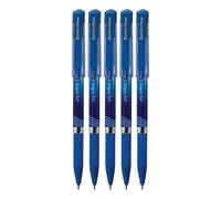 ButterFlow Ballpoint Pens, BLUE, Fine Point (0.7mm), Pack of 5, Smooth Writing, Comfort Grip, Perfect for School Office Home Use, iZOFAX Black Ball Pen