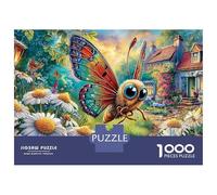Butterfly 1000 Pc Paper Spring Flowers Puzzle Large Piece Elderly Concentration Mindfulness Meditation Gift for Senior Enthusiasts 70x50cm/1000pcs