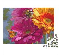 Butterfly 1000 Piece Puzzles Beautiful View Butterflies Among The Flowers Decoration Puzzle Educational Game for Men And Women Challenging Jigsaw Jigsaw Puzzles for Adults 38x26cm/1000pcs